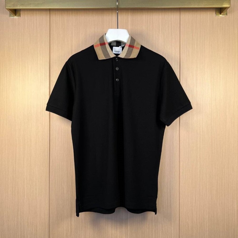 Burberry SS23 plaid casual pullover short-sleeved polo shirt